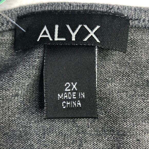 ALYX Gray Short Sleeve Towfer Knit Blouse Size 2X NWOT - Picture 6 of 7